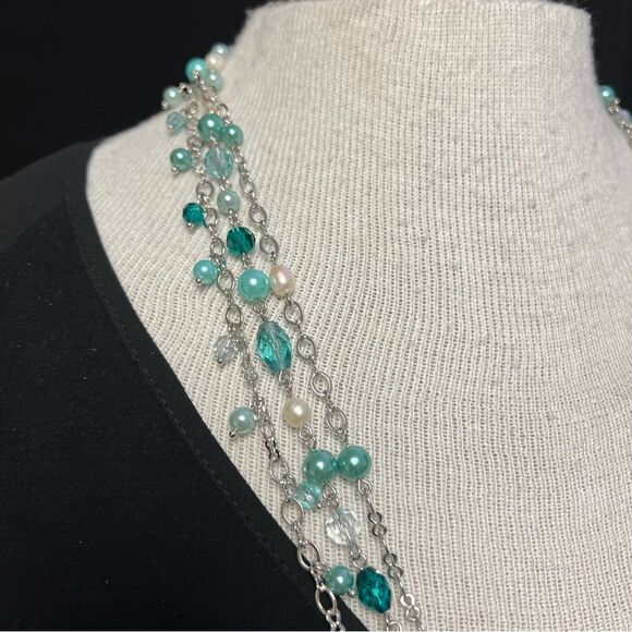 Lia Sophia BREEZEWAY Freshwater Pearl Green Beaded Multistrand Necklace NWT🏷 - Picture 3 of 6